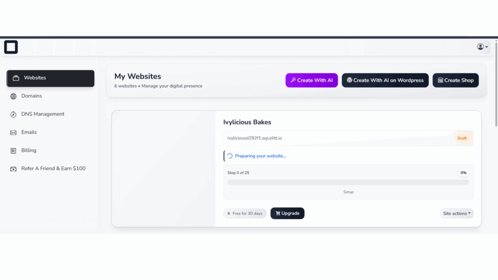 olitt ai wordpress website builder