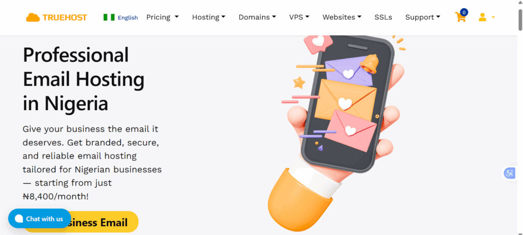 Web Hosting vs Email Hosting: What You Actually Need 2 a screenshot of email hosting page on truehost