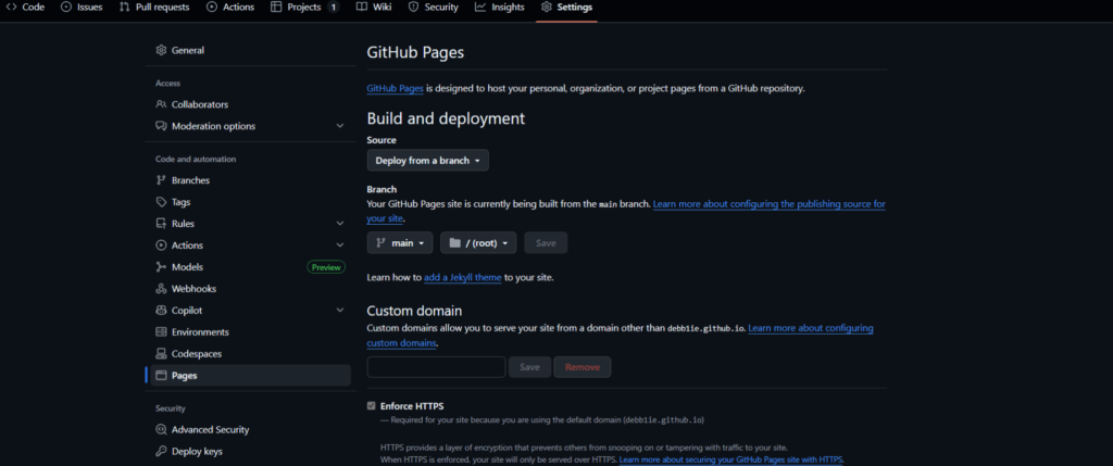 web hosting github