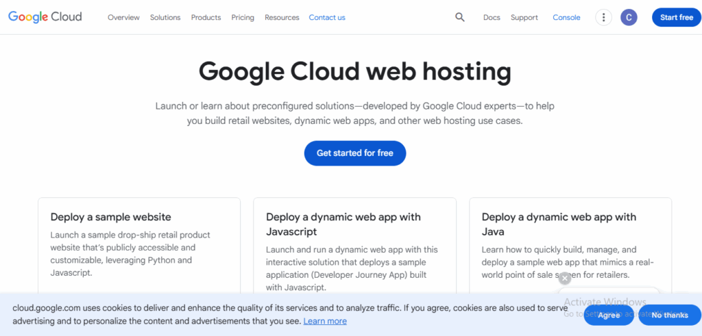 google web hosting