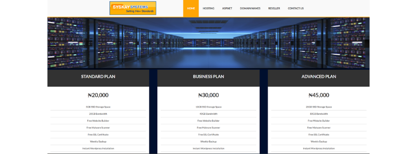 Best Web Hosting with Phone Support in Nigeria: Your Complete 2026 Guide 4 screenshot of Syskay Systems homepage