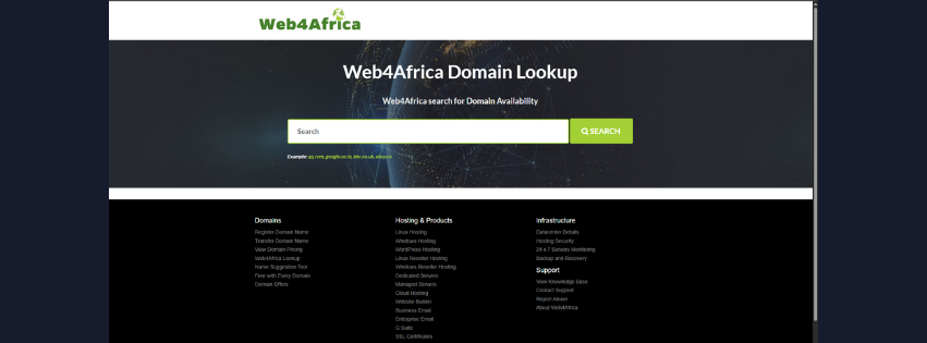 Best Web Hosting with Phone Support in Nigeria: Your Complete 2026 Guide 5 a screenshot of the web4africa homepage