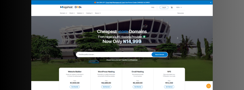 Best Web Hosting with Phone Support in Nigeria: Your Complete 2026 Guide 3 a screenshot of the Whogohost homepage