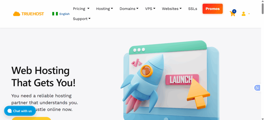 Best Unlimited Web Hosting Plans with No Hidden Limits 1 a screenshot of truehost nigeria