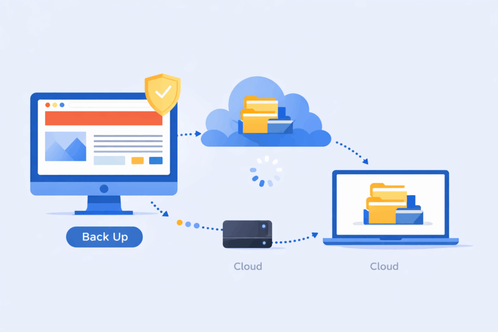 Essential Basic Website Maintenance Tips 2 an image of backup process