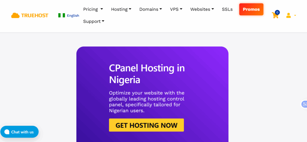 10 Best cPanel Hosting Providers: 2026 Rankings 3 A screenshot of Truehost Nigerial cPanel hosting page