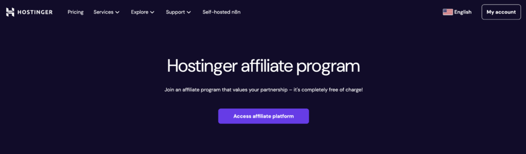 hosting affiliate program - Hostinger