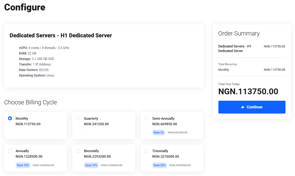 dedicated server cost

