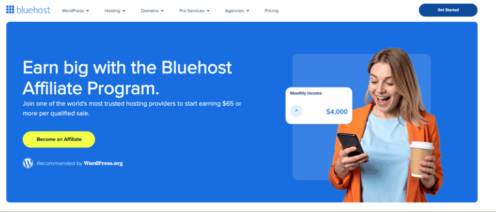 hosting affiliate program - Bluehost