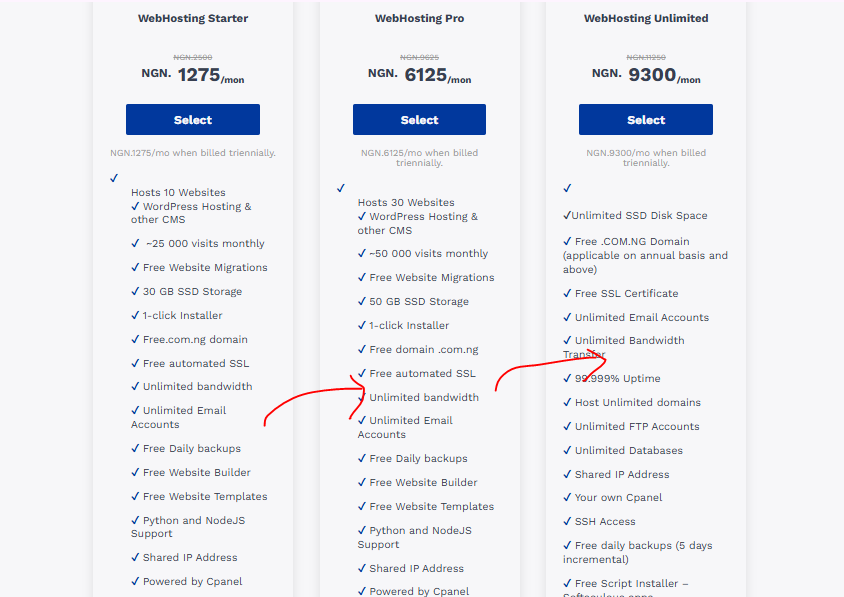 upgrade hosting plans