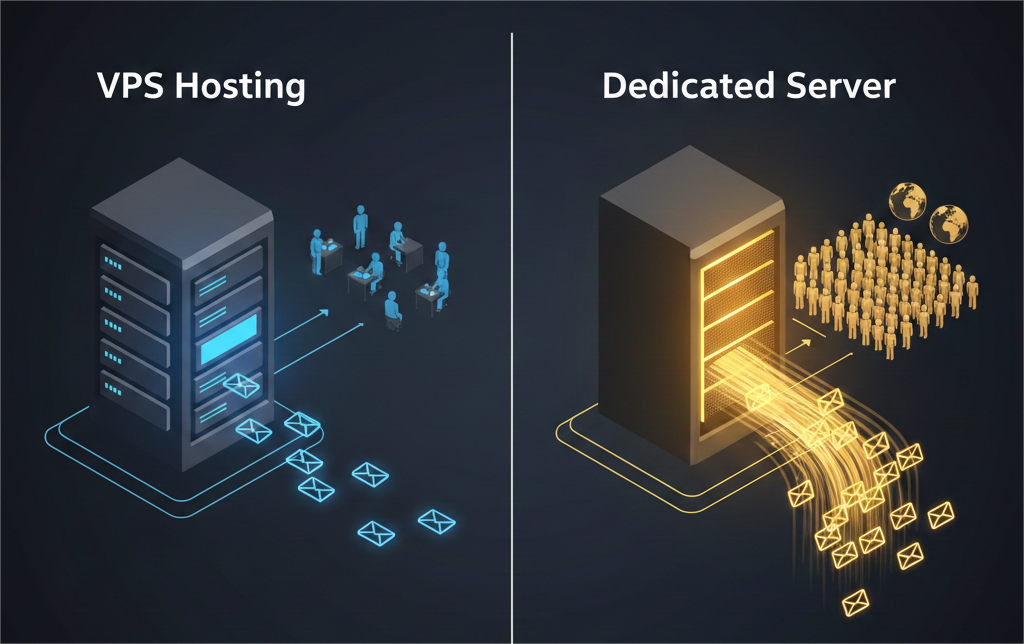 an image of VPS versus Dedicated server
