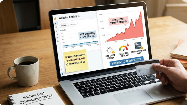 Hosting Cost Optimisation: 5 Pro Tips 2 an image asking one to upgrade