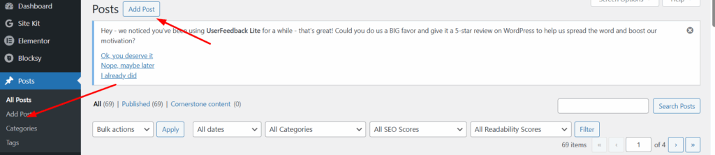 How to Access Your Website Admin Panel (Guide) 2 an image of wordpress dashboard where to add posts