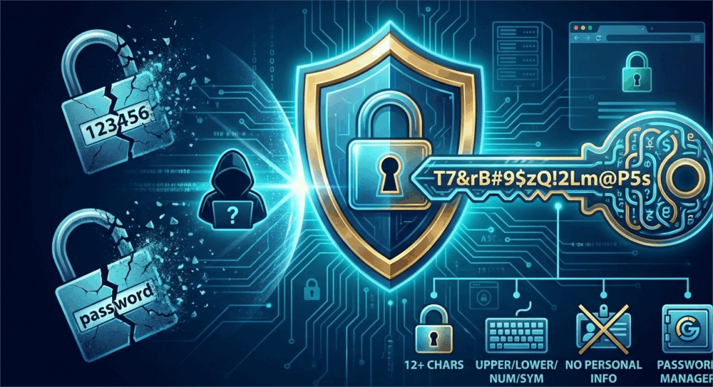 an image of web protection with strong password