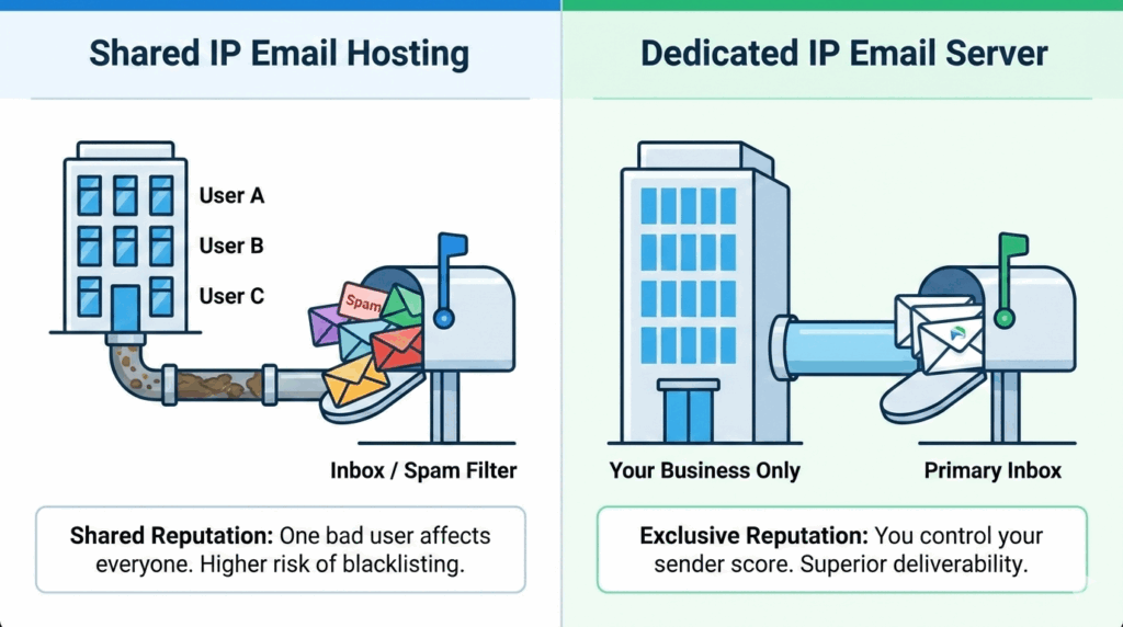 Dedicated Server for Email: Boost Marketing 1 an image of dedicated versus shared email hosting