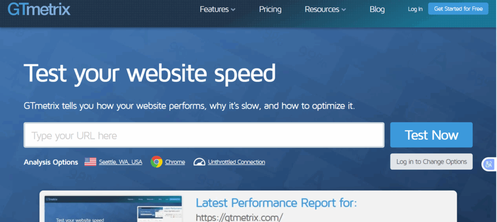 Website Performance vs. Cost: 2026 Analysis 2 a screenshot of GTMetrix, a tool to check website