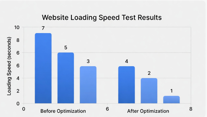 an image showing website loading speed test results