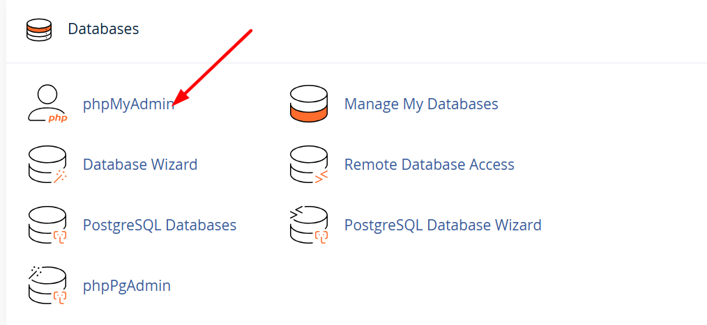 Website Restore Process: A Step-by-Step Guide 3 a screenshot showing phpmyadmin