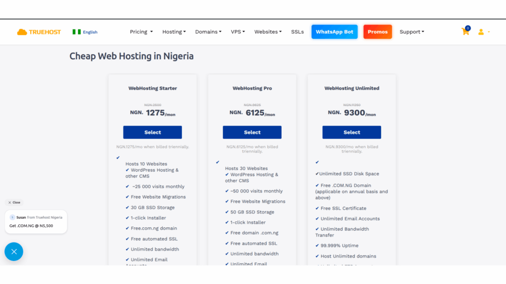 truehost hosting