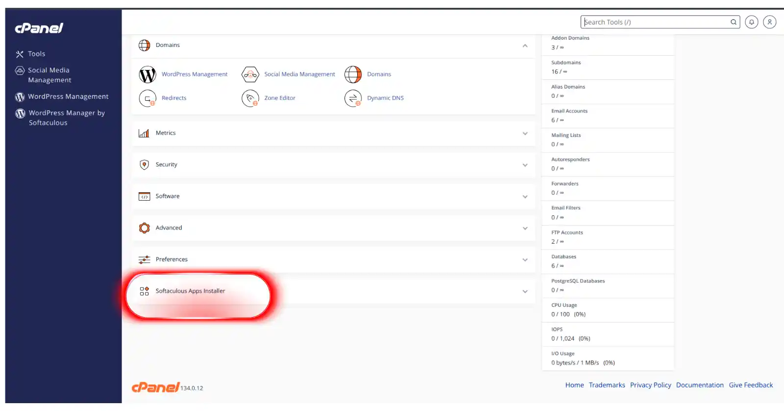Truehost cPanel showing Softaculous Apps Installer