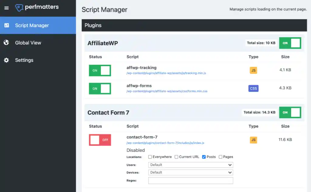 Top WordPress Plugins That Improve Website Speed on Any Hosting Server 15 perfmatters script manager