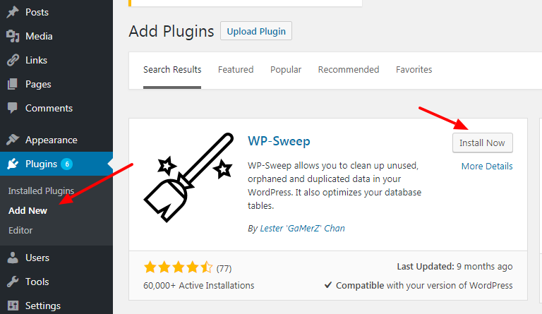 Top WordPress Plugins That Improve Website Speed on Any Hosting Server 13 wp-sweep plugin