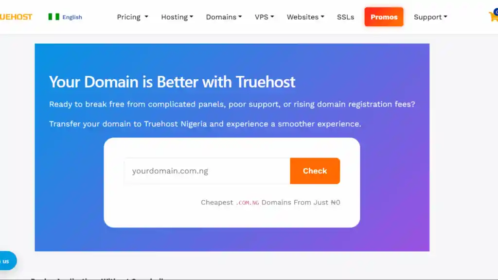 Truehost cheap .com domain registration