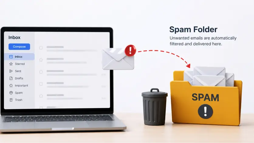 Business Email in Nigeria:Why Your Gmail Address Is Killing Your Professional Image 1 i mage showing a yellow folder and a white envelope with a red exclamation mark.