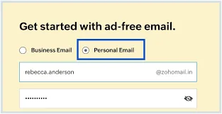 Create a zoho personal email account 