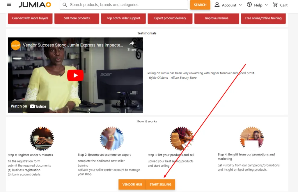 Jumia Seller Center Sign-Up