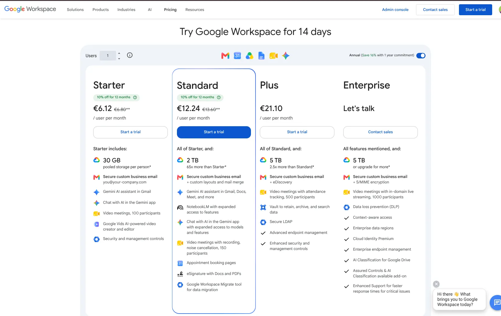 Business Email Hosting That Builds Trust: 6 Best Options Reviewed 2 google workspace pricing