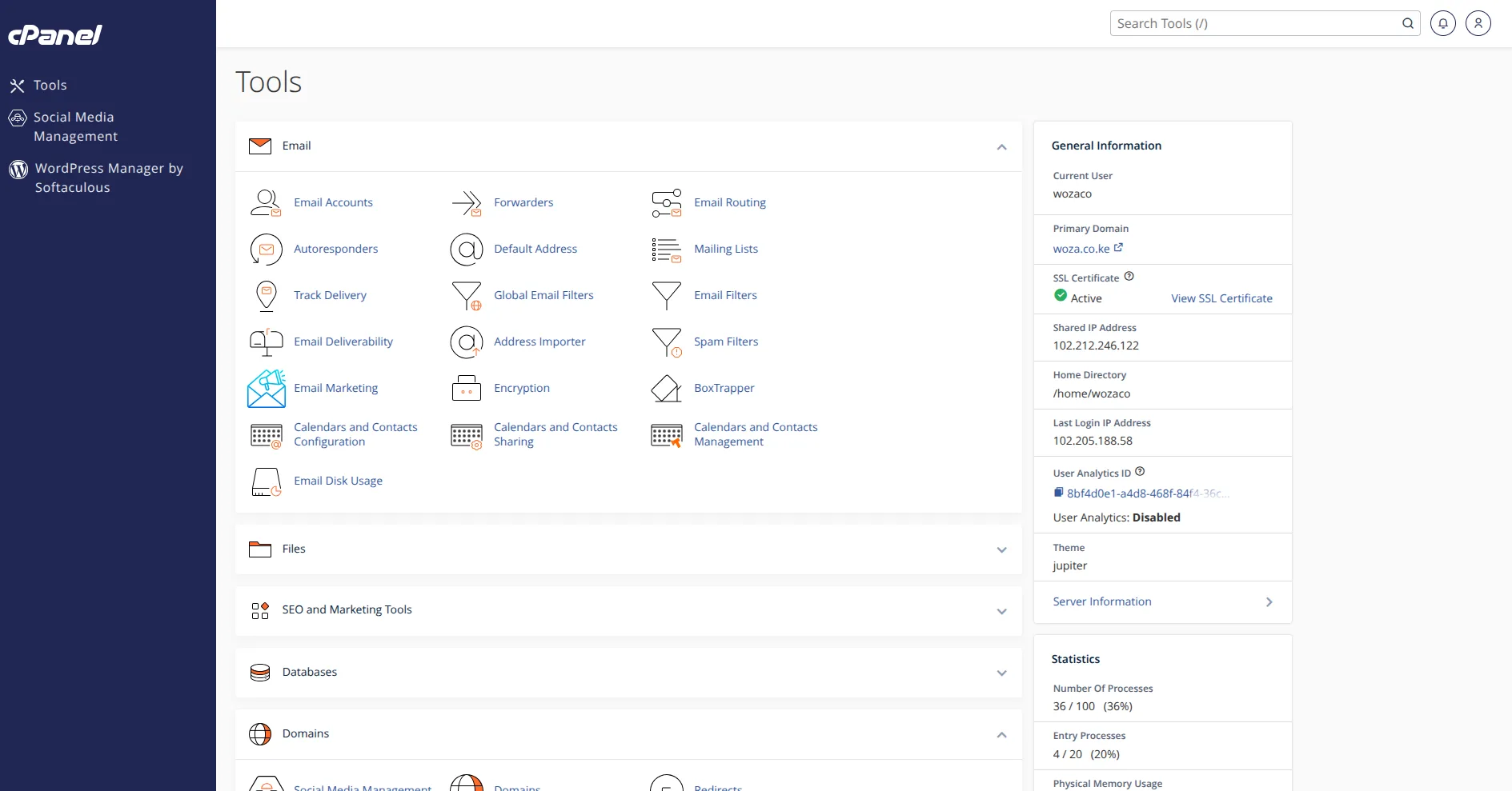 login into cpanel
