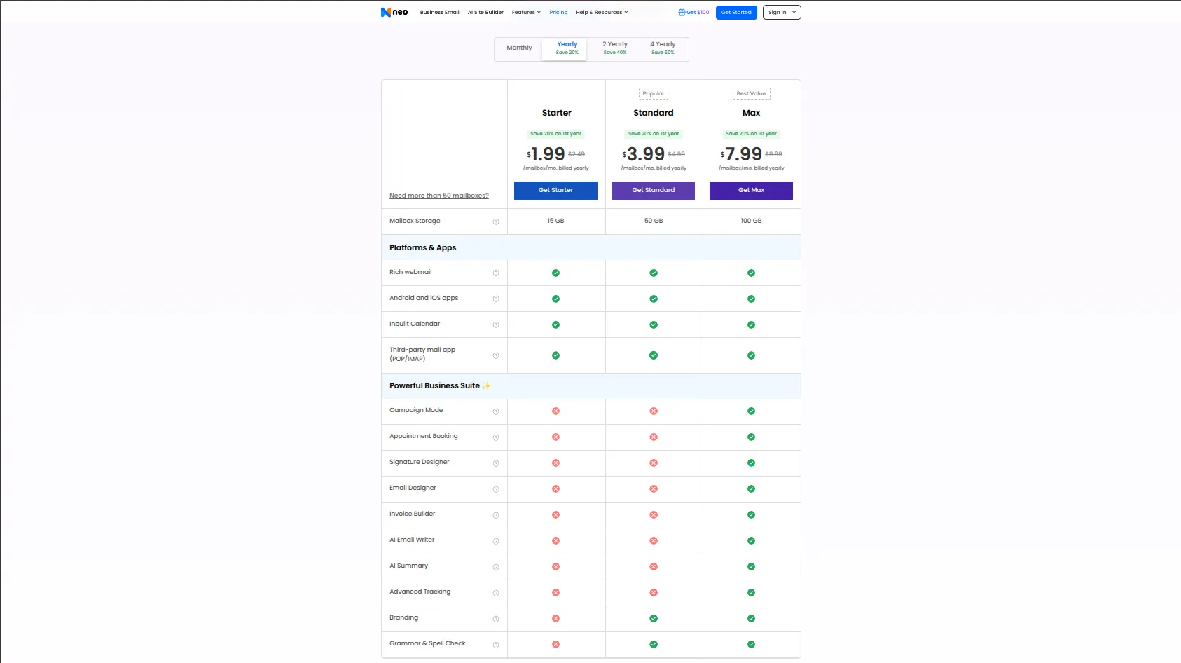 How to Create a Free Business Email (No Website Needed) 1 neo email hosting plans