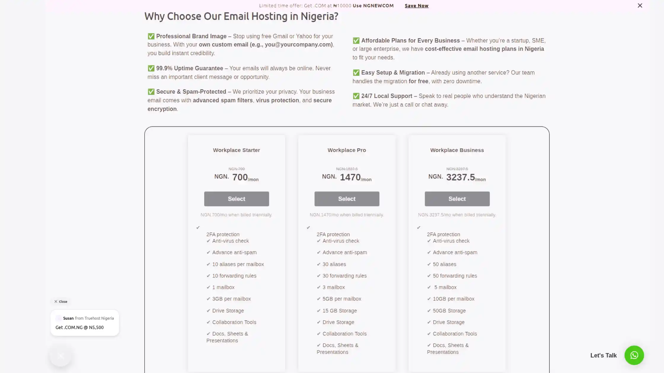 How to Choose an Email Provider for Long-Term Business Growth 3 truehost email hosting provider plans