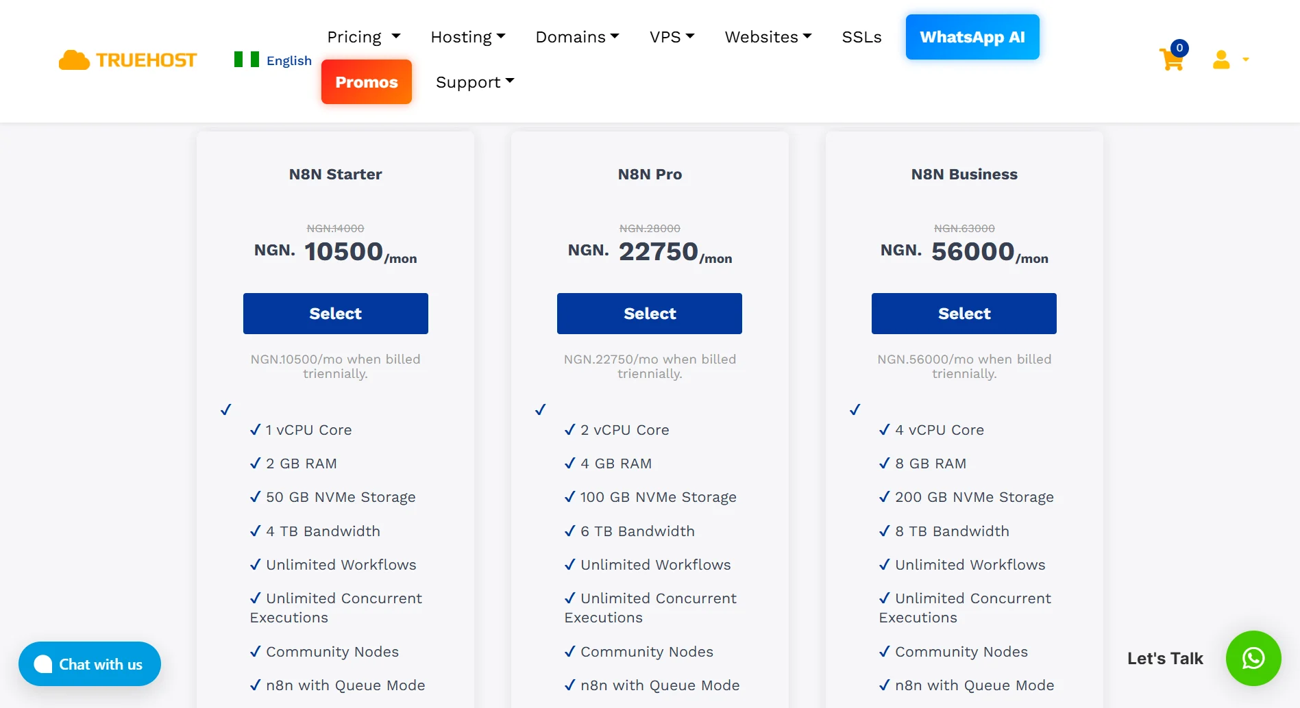 n8n VPS vs Regular VPS: What Is the Difference? 2 n8n vps vs vps - Truehost n8n plans