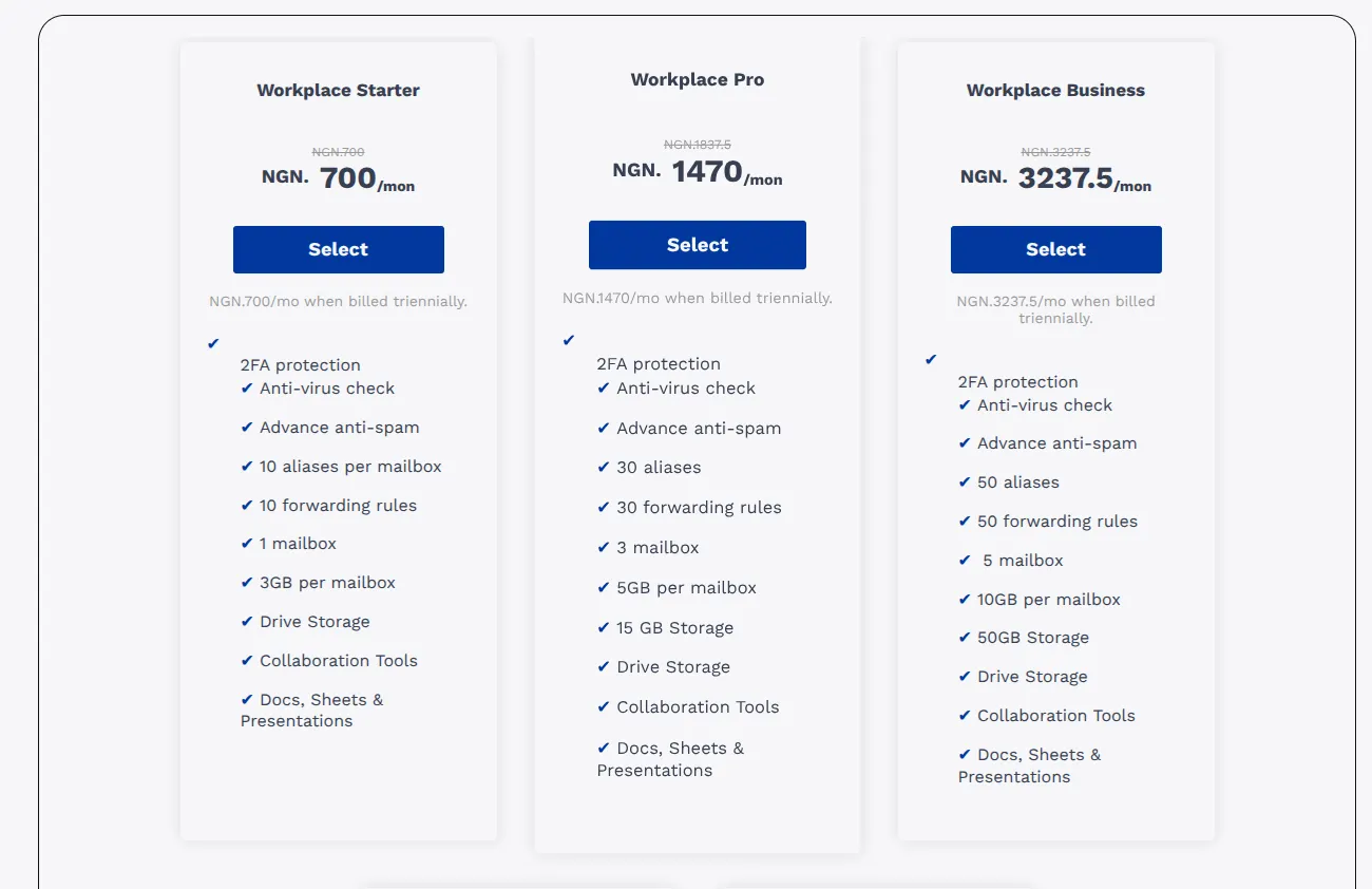 truehost email hosting plans