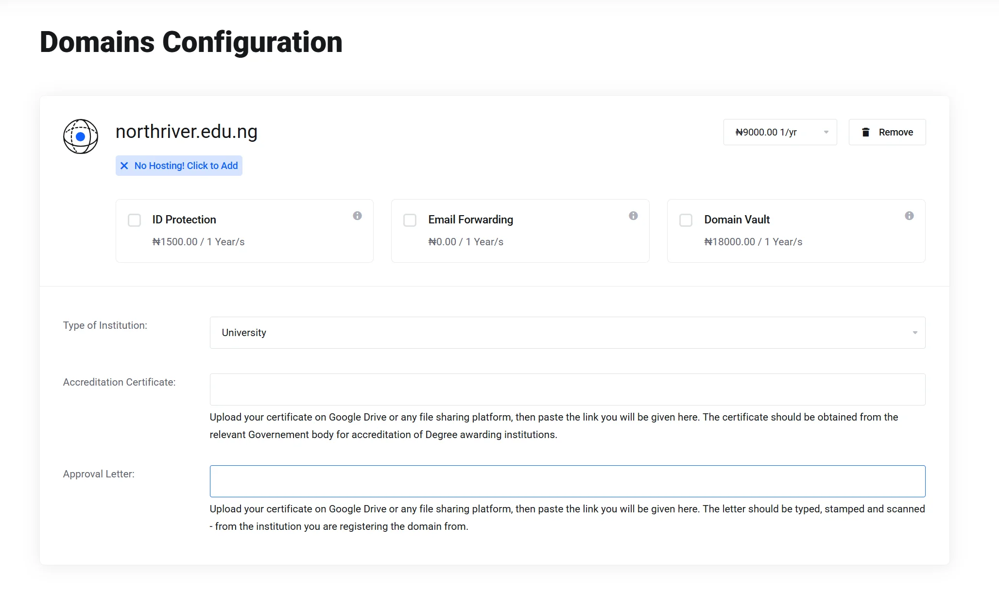 domain registration configuration page for edu.ng domains domain registration configuration page for edu.ng domains