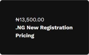 How Much Does a .ng Domain Cost in Nigeria? 1 Truehost card showing the direct .ng registration price