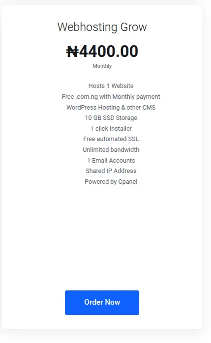 web hosting grow price