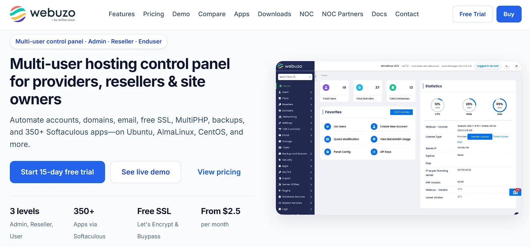 What Are the Top Paid Control Panel Options for VPS Hosting? 5 webuzo control panel for vps